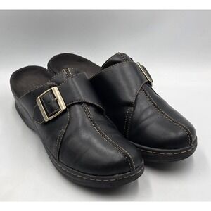 Clarks Leisa Mule 38378 Women's 10M Brown Leather Comfort Slide Sandals Bendable